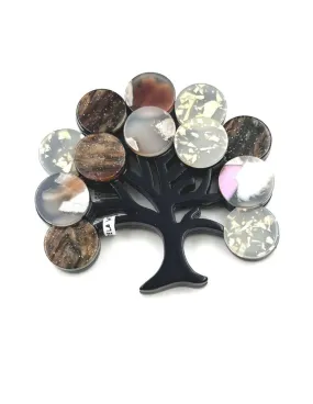 BROCHES MUJER ARBOL DE LA VIDA NEGRO Y MARRON PARA REALZAR TU LOOK