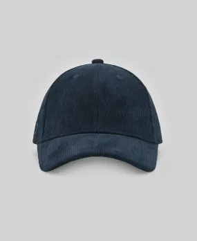 Navy blue corduroy cap man